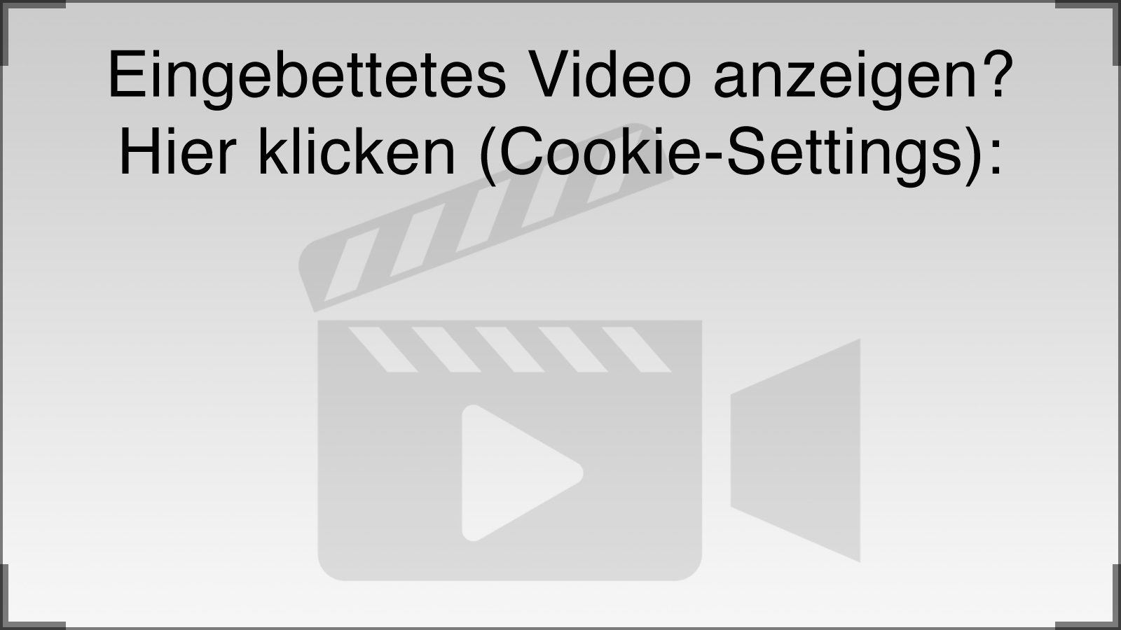 Einstellungen für eingebettete Videos (Cookie-Settings)