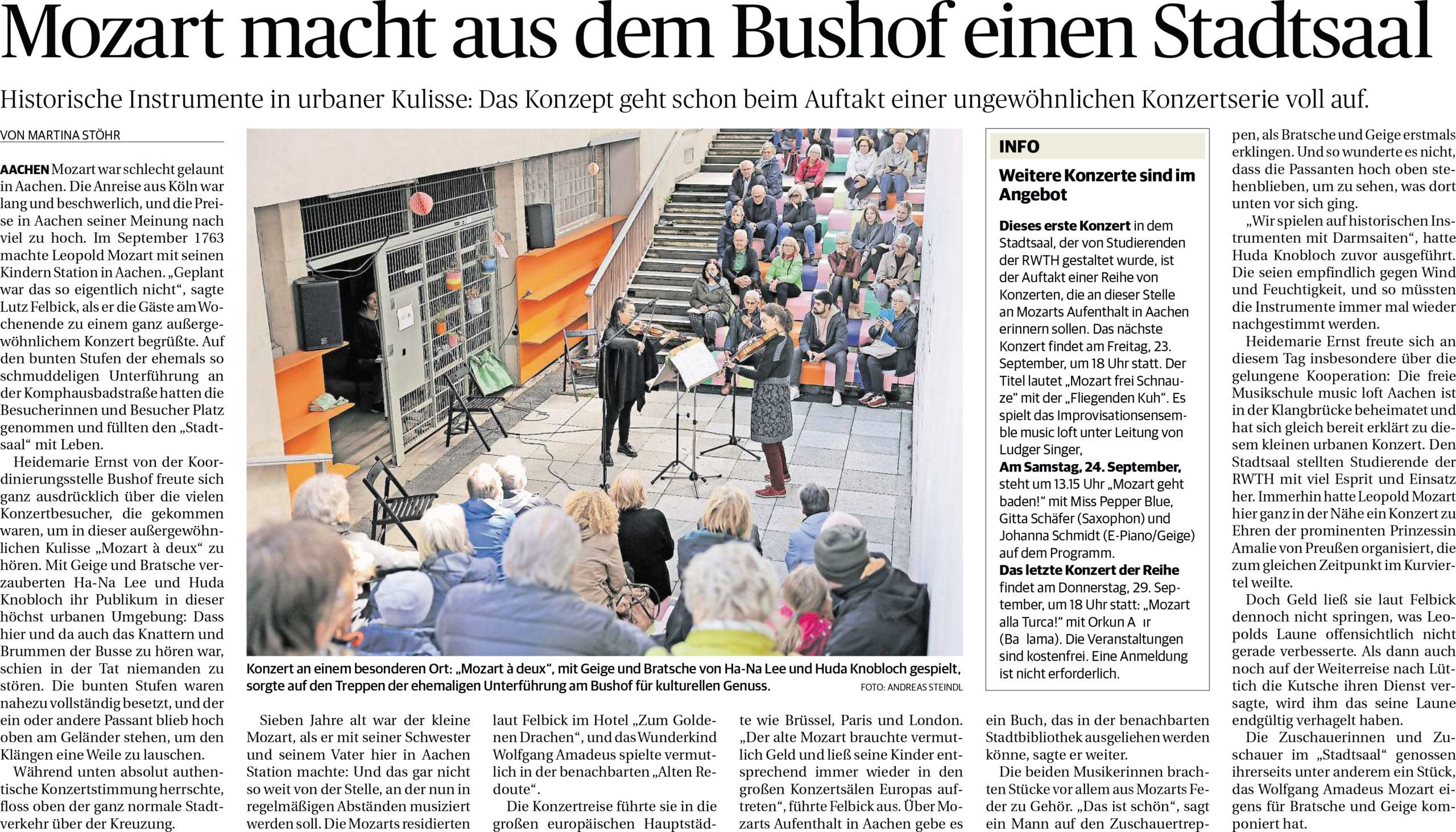 Mozart am Bushof - Bericht Aachener Zeitung